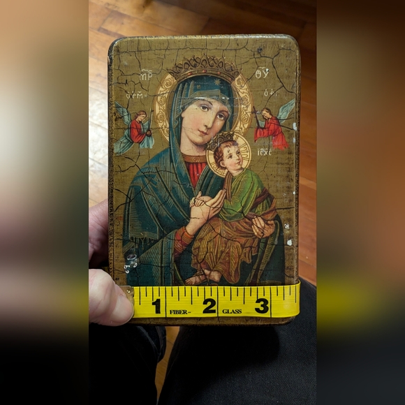 Our Lady of Perpetual Help Replica on Wood 5.5" x 3.5" - Picture 6 of 8